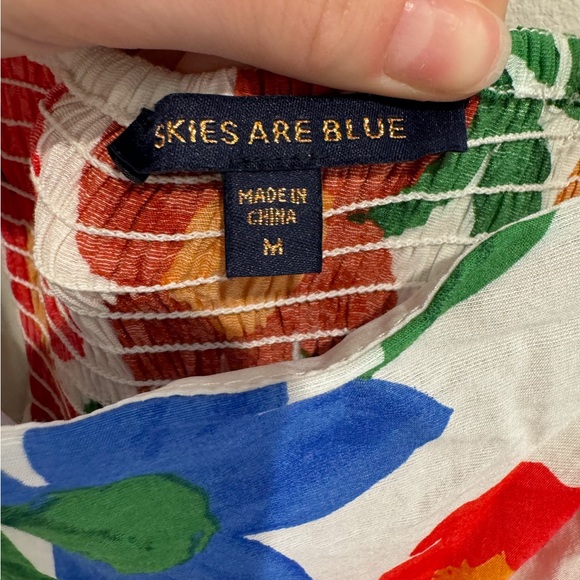 Skies Are Blue Women Isabel Colorful Floral Smock Sleeveless Maxi Dress Size M - Picture 7 of 8